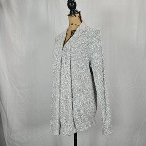 Abercrombie & Fitch Womens Chunky Cardigan XS Gray Marled Knit Cozy Minimalist